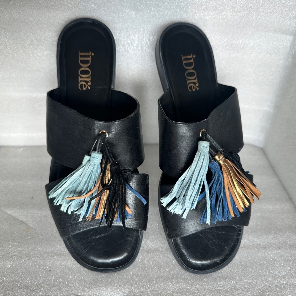 Black Tassel Sandals